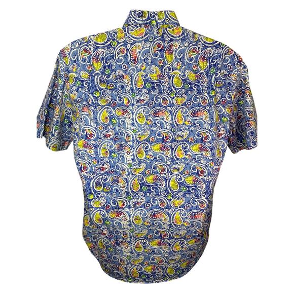 Alan Flusser Button Down Shirt Men’s Size Medium Floral Paisley Casual L/S - Picture 2 of 8